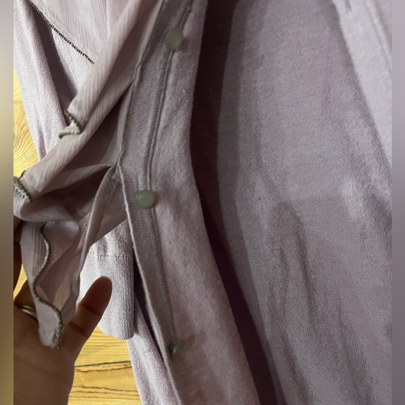 Ann Taylor Loft cardigan ruffle lilac women’s large - Picture 4 of 5